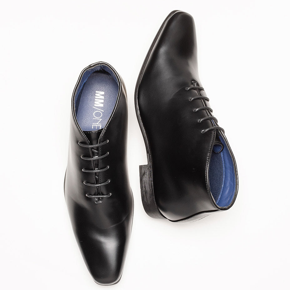 MM/ONE Hole Cut Design Plain Toe Dress Boots