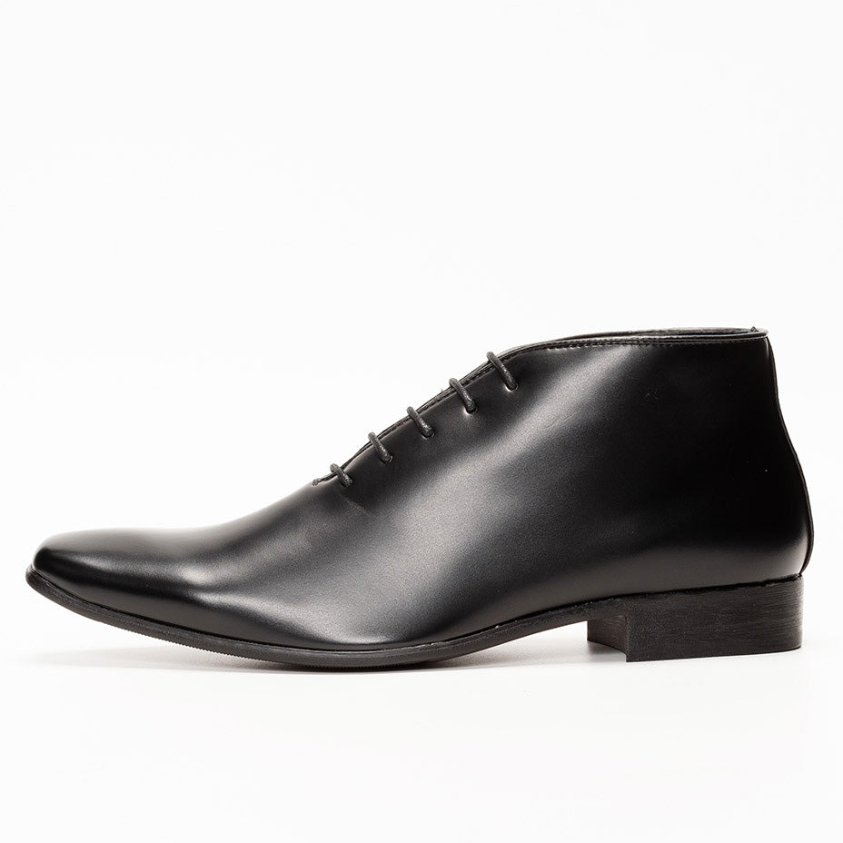 MM/ONE Hole Cut Design Plain Toe Dress Boots