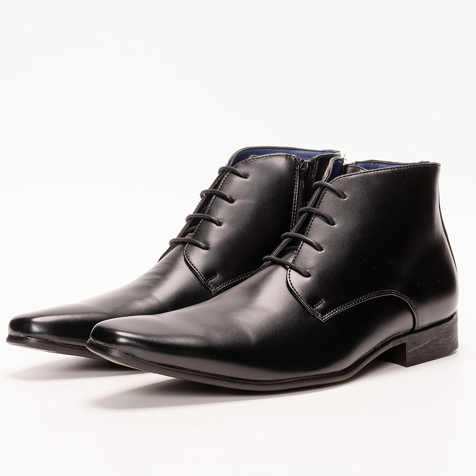 MM/ONE Plain Toe Wingtip Dress Boots
