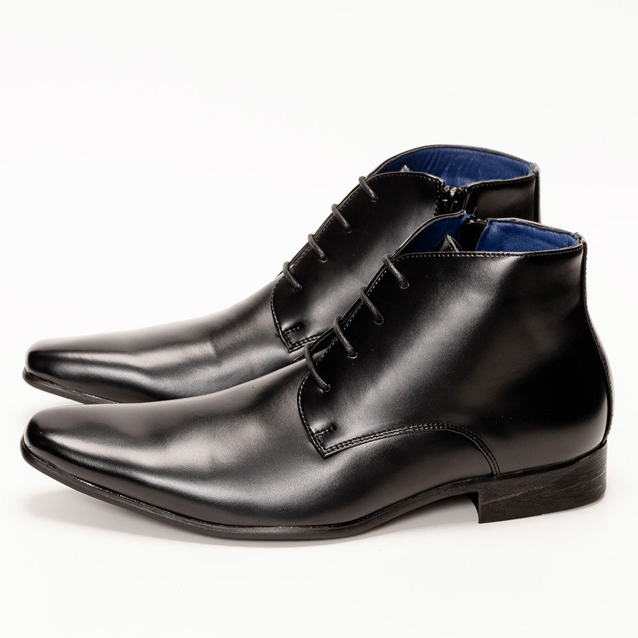 MM/ONE Plain Toe Wingtip Dress Boots