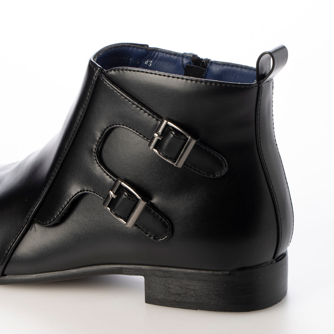 MM/ONE Double Monk Design Plain Toe Dress Boots