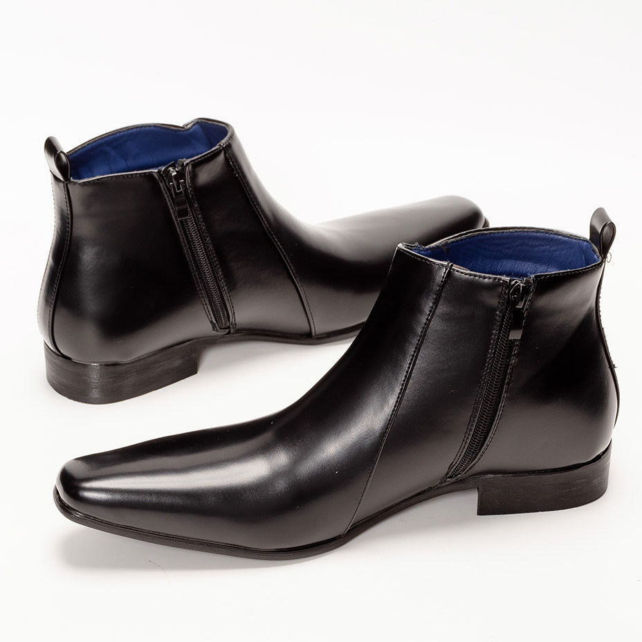 MM/ONE Double Monk Design Plain Toe Dress Boots