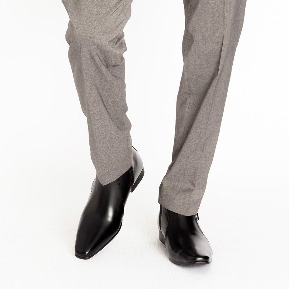 MM/ONE Double Monk Design Plain Toe Dress Boots