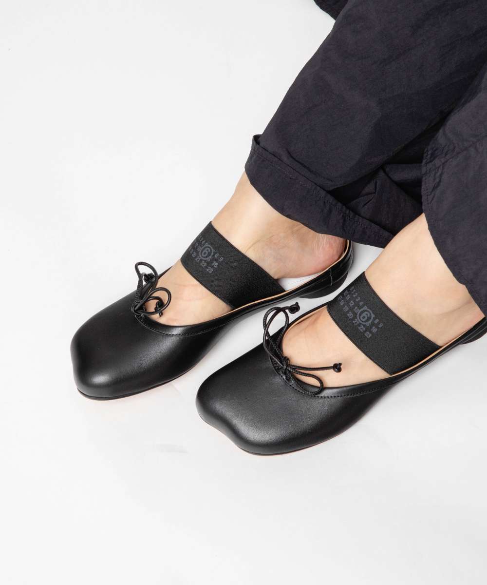 エムエムシックス メゾン マルジェラ MM6 Maison Margiela S66WX0062 P3628 パンプス SLIPPER レディース シューズ アナトミック スリッポン バレエシューズ フラットシューズ,ブラック