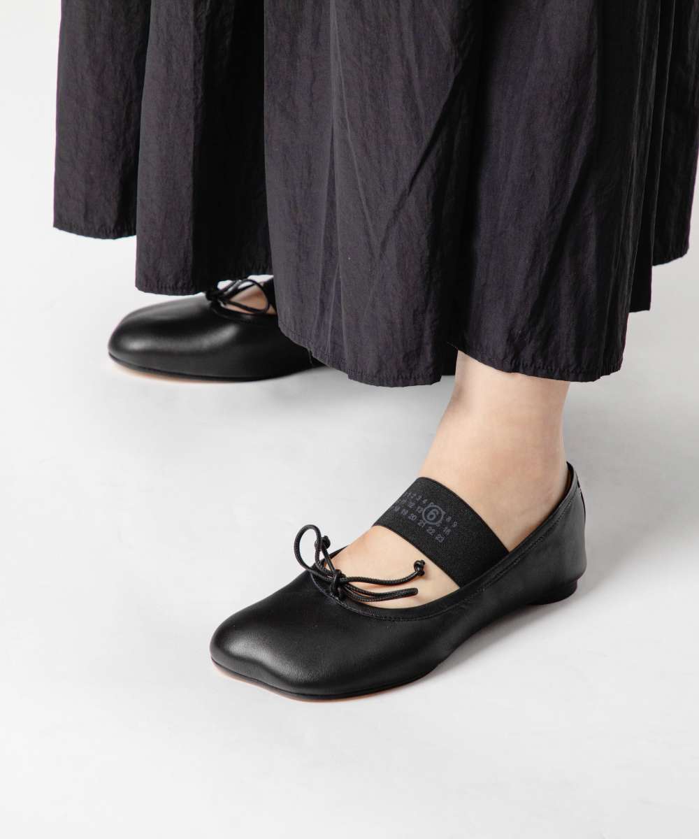 エムエムシックス メゾン マルジェラ MM6 Maison Margiela S59WZ0099 P3628 パンプス BALLET SHOE レディース シューズ アナトミックバレリーナ バレエシューズ フラットシューズ,ブラック