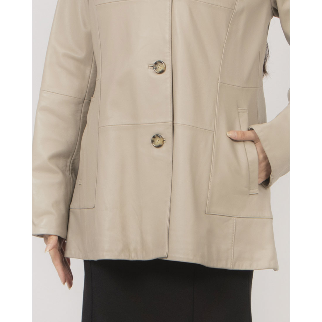 ノーザンワールド NORTHERN WORLD ラムレザー フーディージャケット （ベージュ） ベージュ