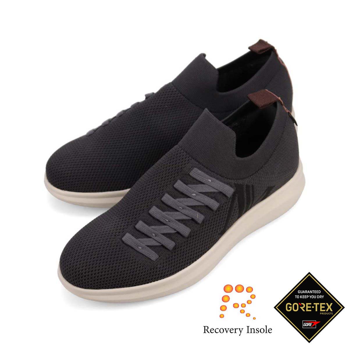 モデロ MODELLO 【GORE-TEX】「リカバリーインソール」搭載で指圧効果により血行を115％促進。 カジュアルニットスニーカー DM6526GR （グレー） グレー