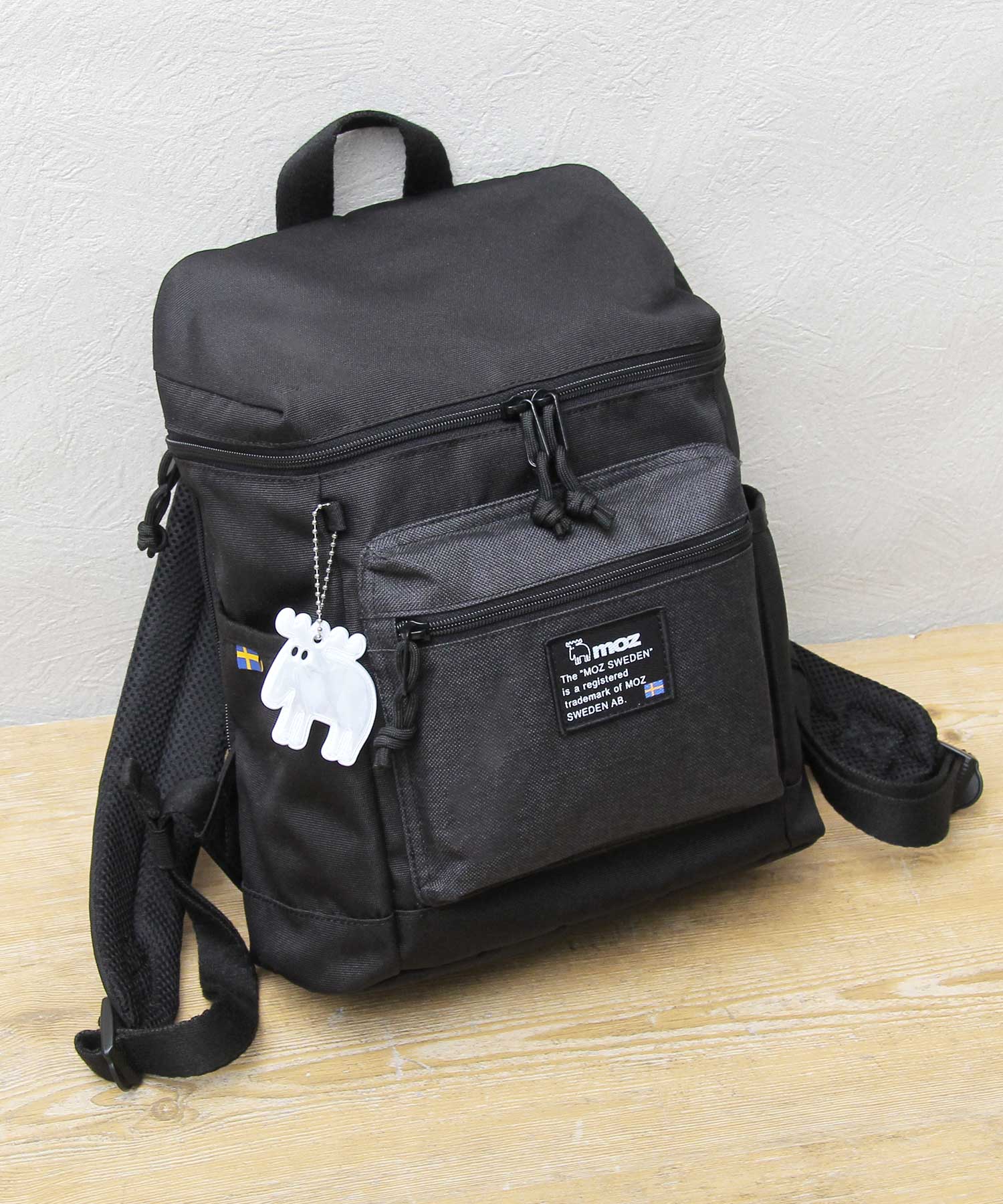 モズ moz 2WAY ミニリュック マザーズバッグ バックパック リフレクトチャーム付き 通勤 通学 A4収納 （グレー×ネイビー） グレー×ネイビー