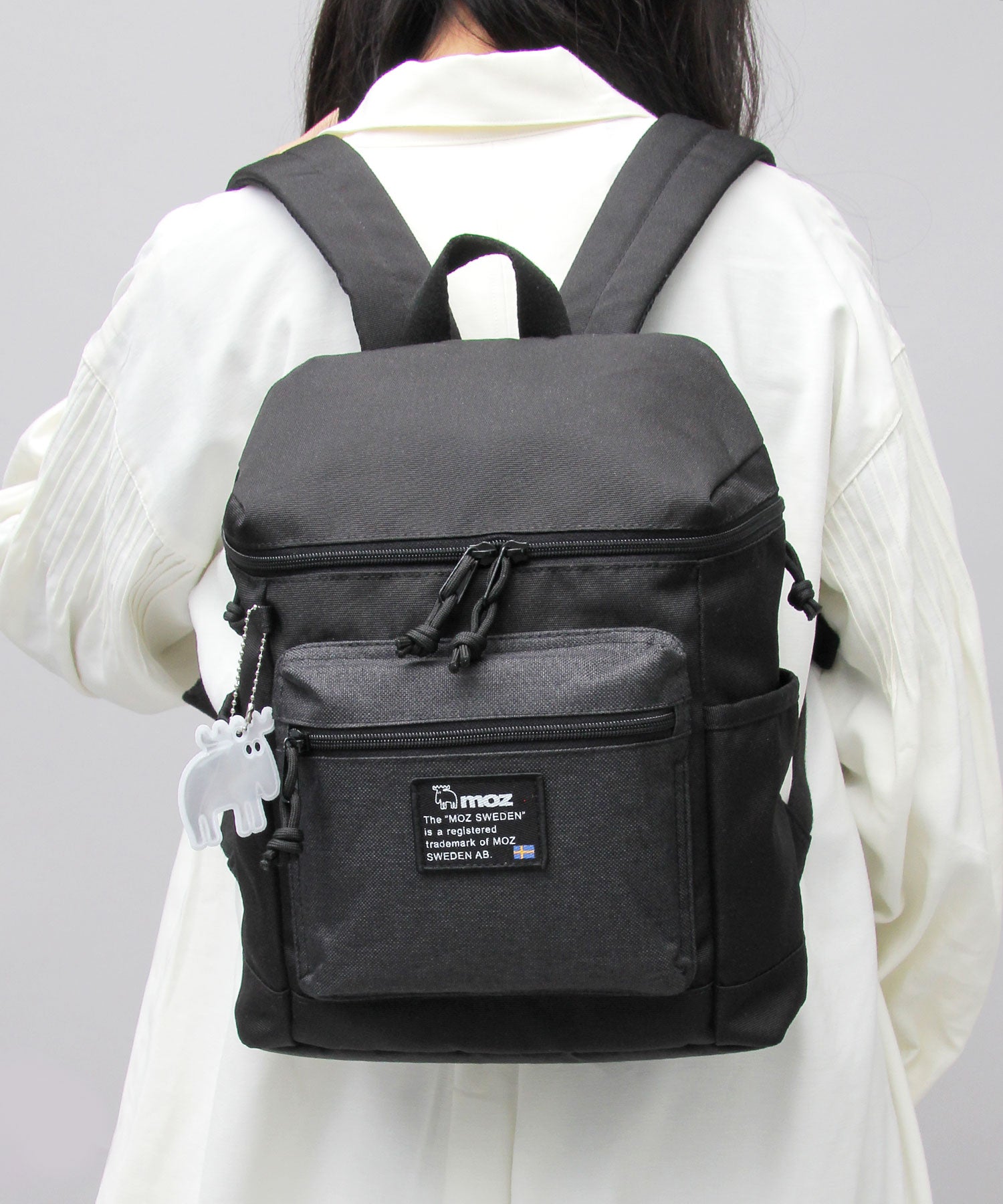 モズ moz 2WAY ミニリュック マザーズバッグ バックパック リフレクトチャーム付き 通勤 通学 A4収納 （ブラック） ブラック