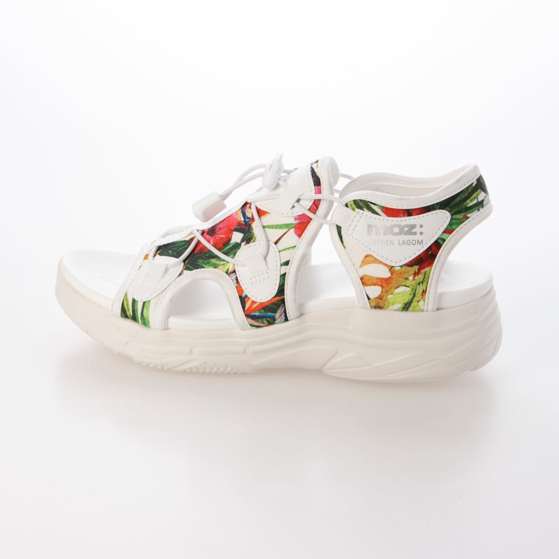 モズ moz レディース サンダル 厚底 超軽量 MOZ カジュアル 室内履き 通学 旅行 おでかけ mz51102 （WHITE/FLOWER） WHITE/FLOWER