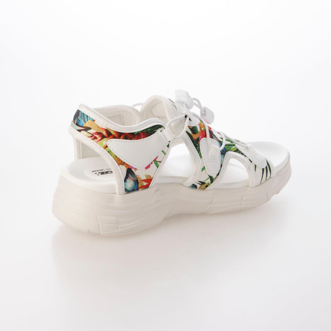モズ moz レディース サンダル 厚底 超軽量 MOZ カジュアル 室内履き 通学 旅行 おでかけ mz51102 （WHITE/FLOWER） WHITE/FLOWER