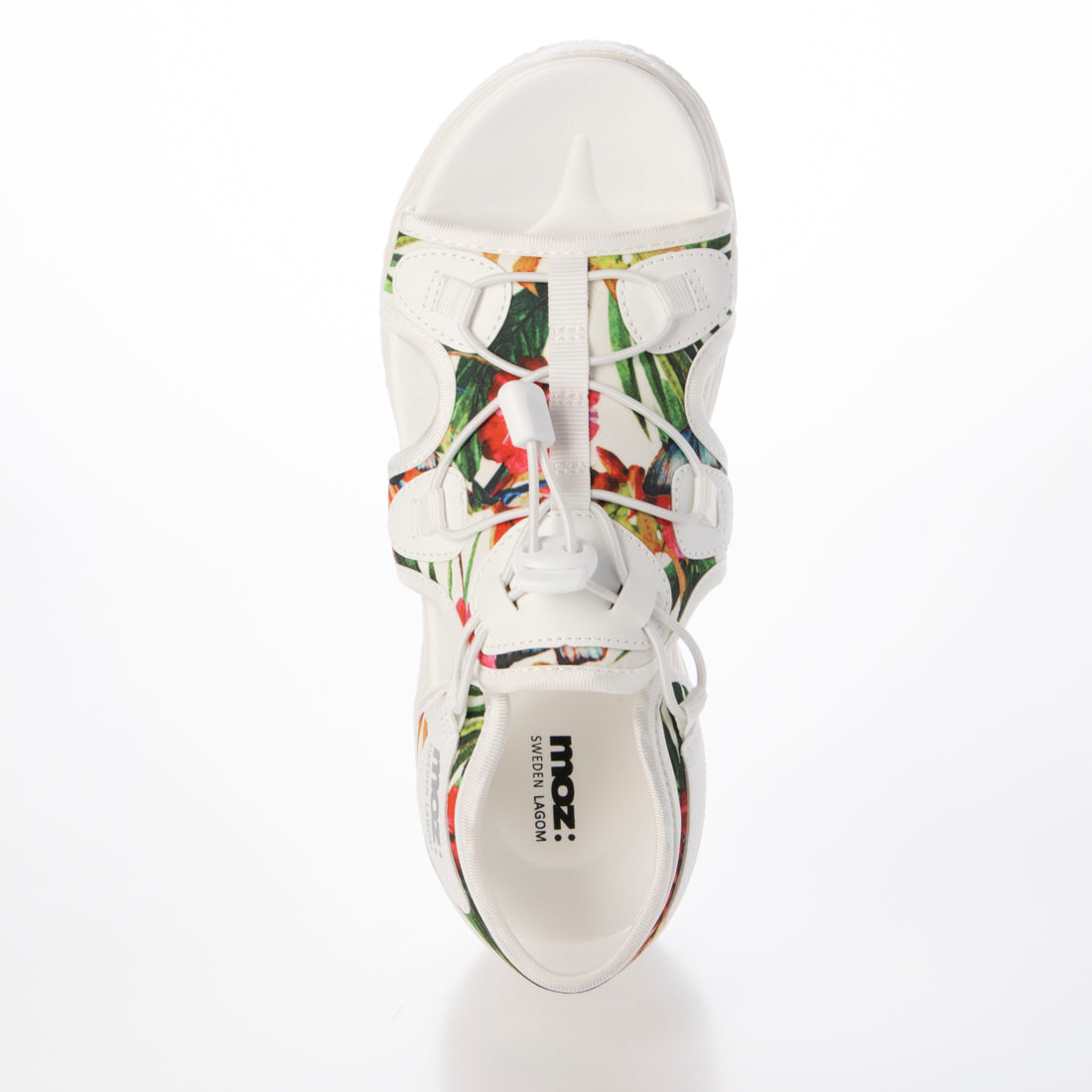 モズ moz レディース サンダル 厚底 超軽量 MOZ カジュアル 室内履き 通学 旅行 おでかけ mz51102 （WHITE/FLOWER） WHITE/FLOWER