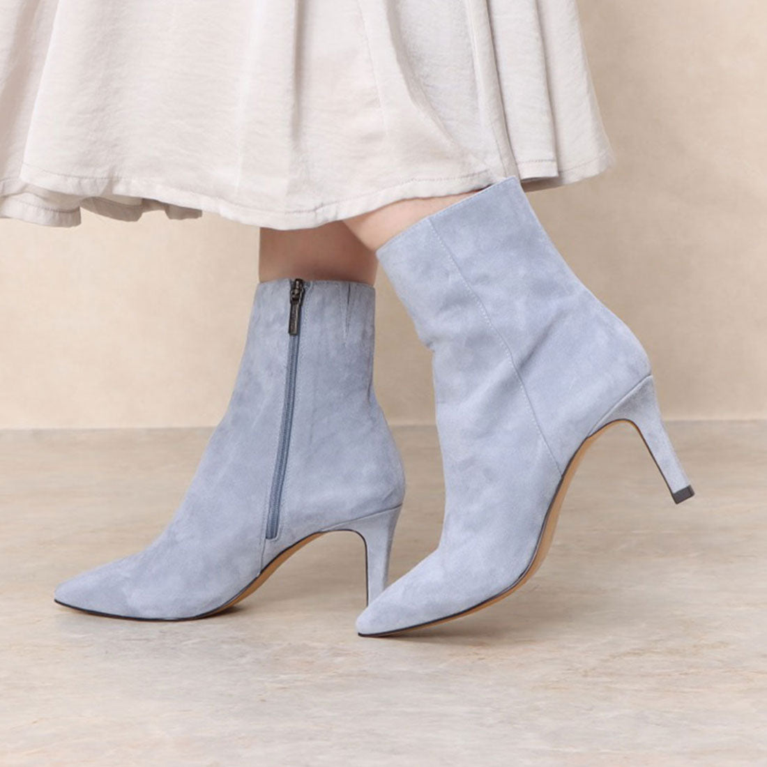 モード エ ジャコモ MODE ET JACOMO ポインテッドトゥショートブーツ （ブルースエード） ブルースエード