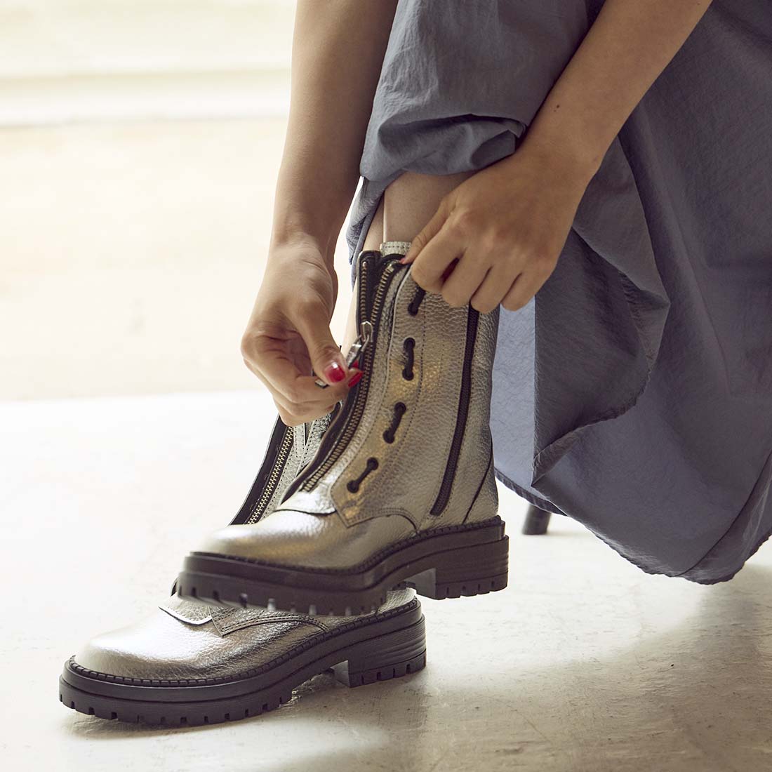 [3way] Front Zipper Side Gore Boots
