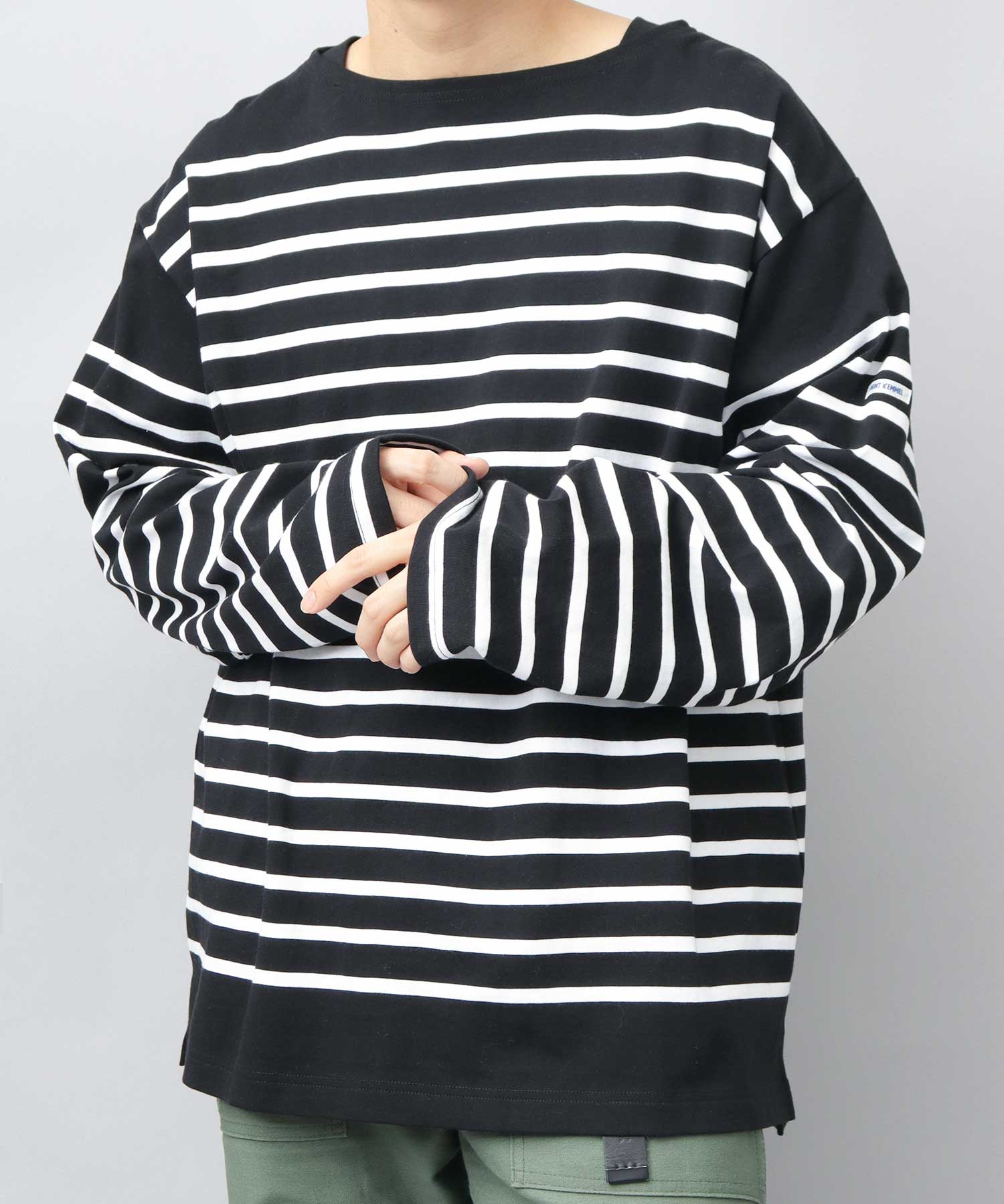 Mont KEMMEL Basque Shirt Border Oversized Long Sleeve T-Shirt Men's Large Size