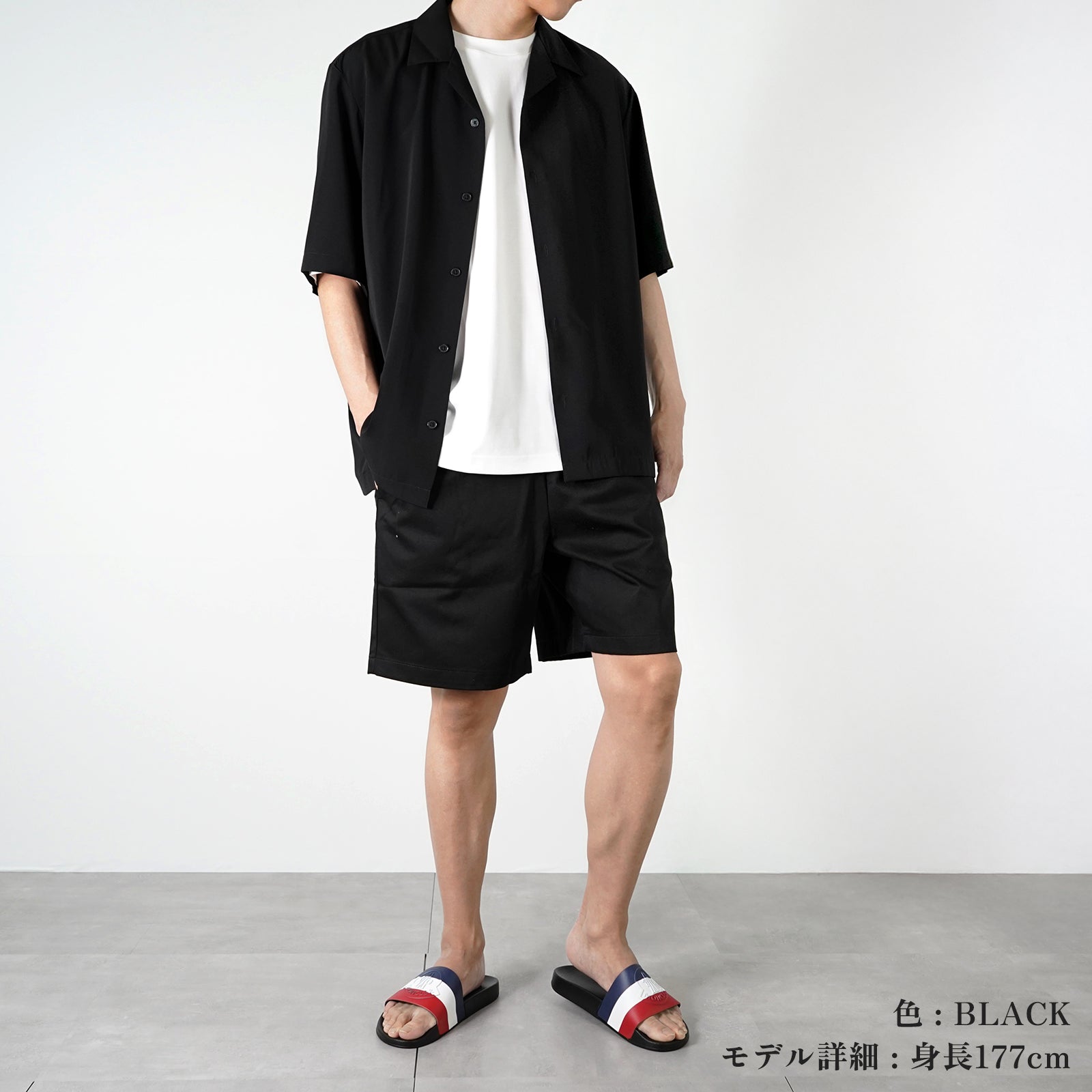 モンクレール MONCLER MONCLER BASILE トリコロール サンダル 4C0002001A49 ブラック メンズ （ブラック） ブラック