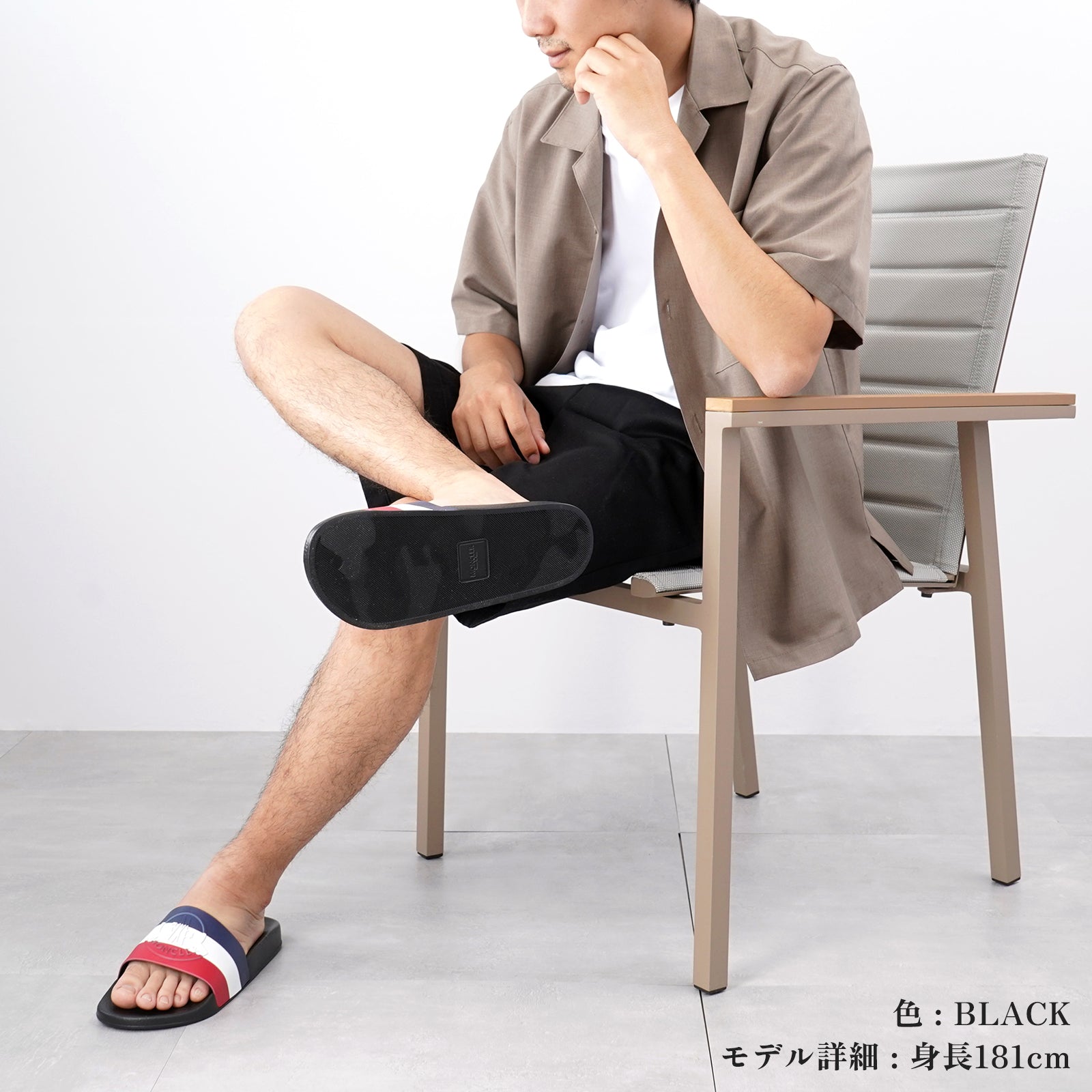 モンクレール MONCLER MONCLER BASILE トリコロール サンダル 4C0002001A49 ブラック メンズ （ブラック） ブラック