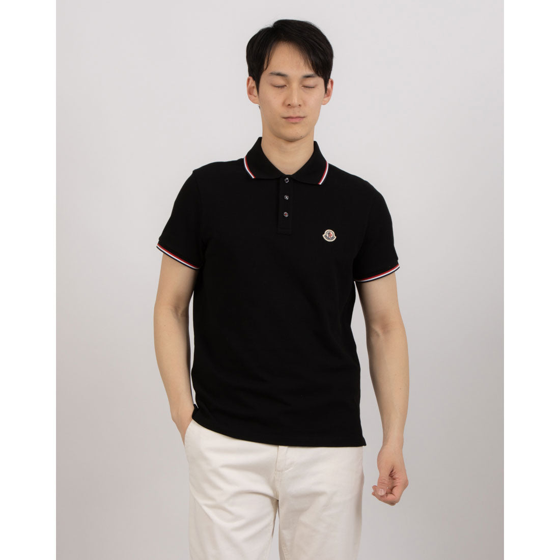 モンクレール MONCLER SS POLO ポロシャツ （ブラック） ブラック