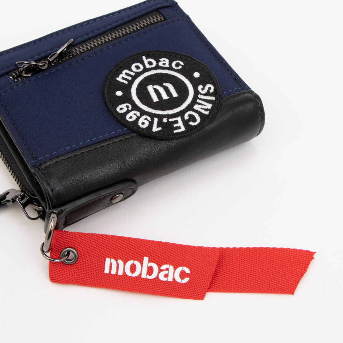 モバック mobac ワッペン ラウンドファスナー 二つ折り財布（ネイビー） ネイビー