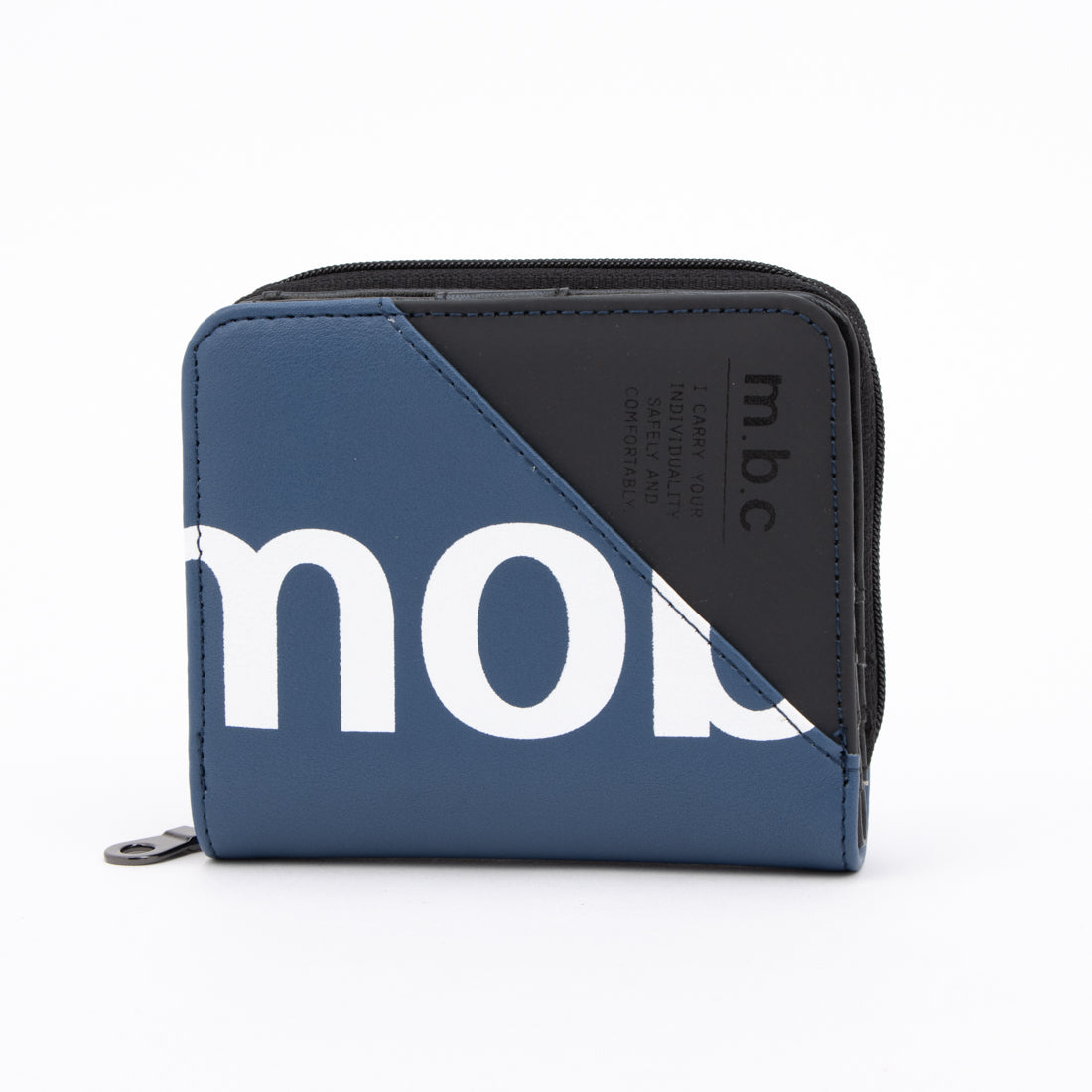 モバック mobac ロゴプリント ラウンドファスナー 二つ折り財布（ネイビー） ネイビー
