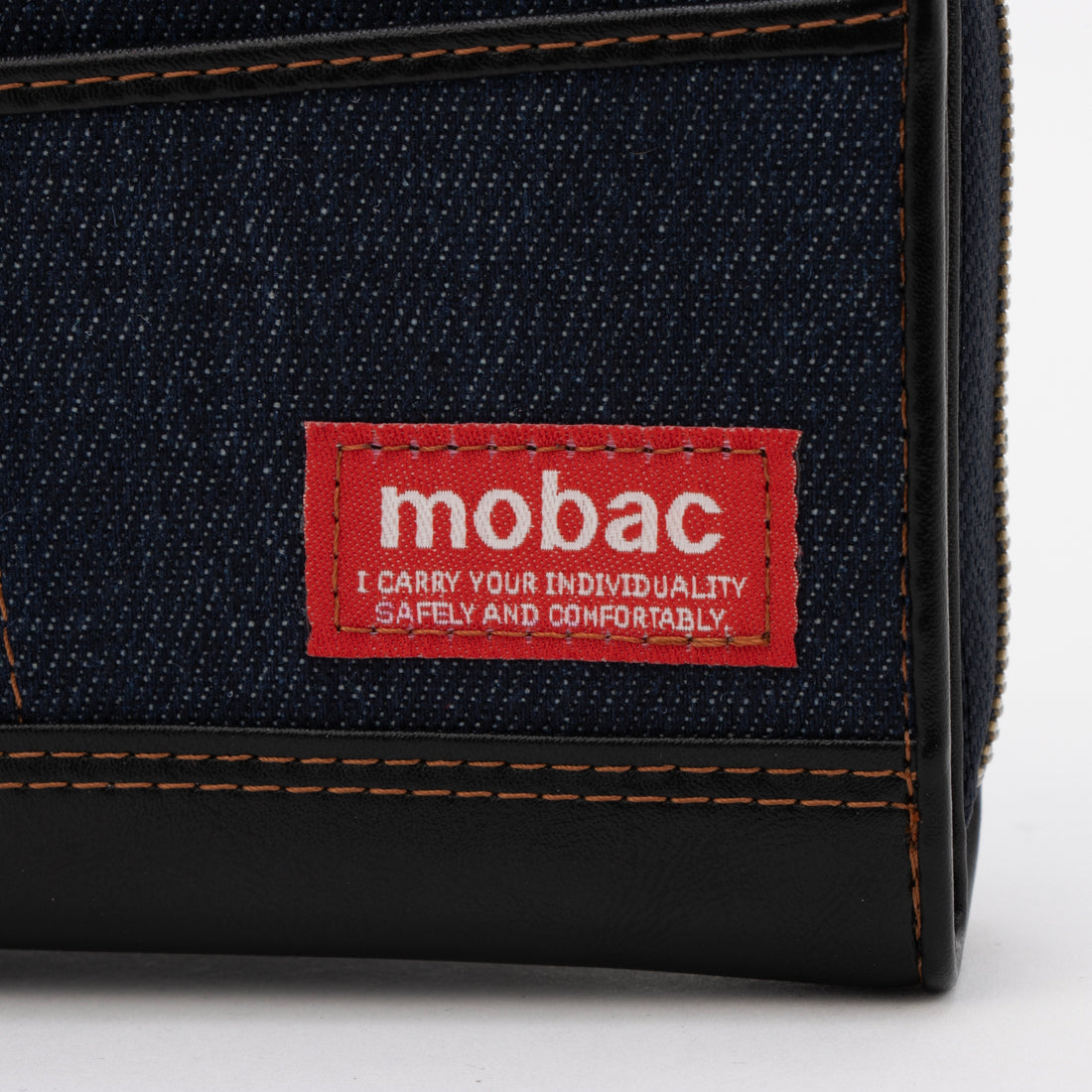 モバック mobac 財布 メンズ 2つ折り ラウンドファスナー デニム D管 大容量 人気 （ネイビー） ネイビー