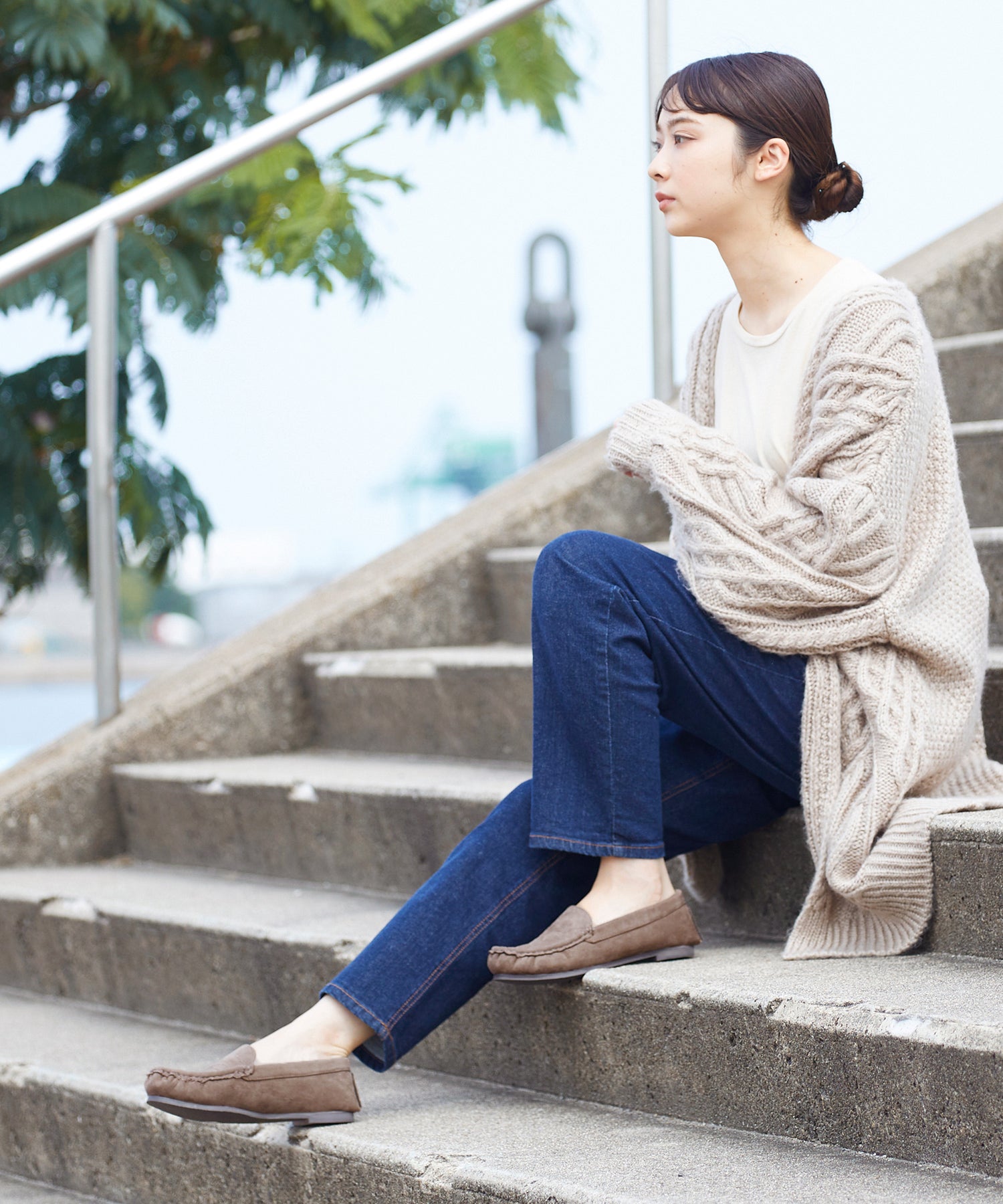 モーイモーイ mooimooi 撥水 シンプルファーモカシン