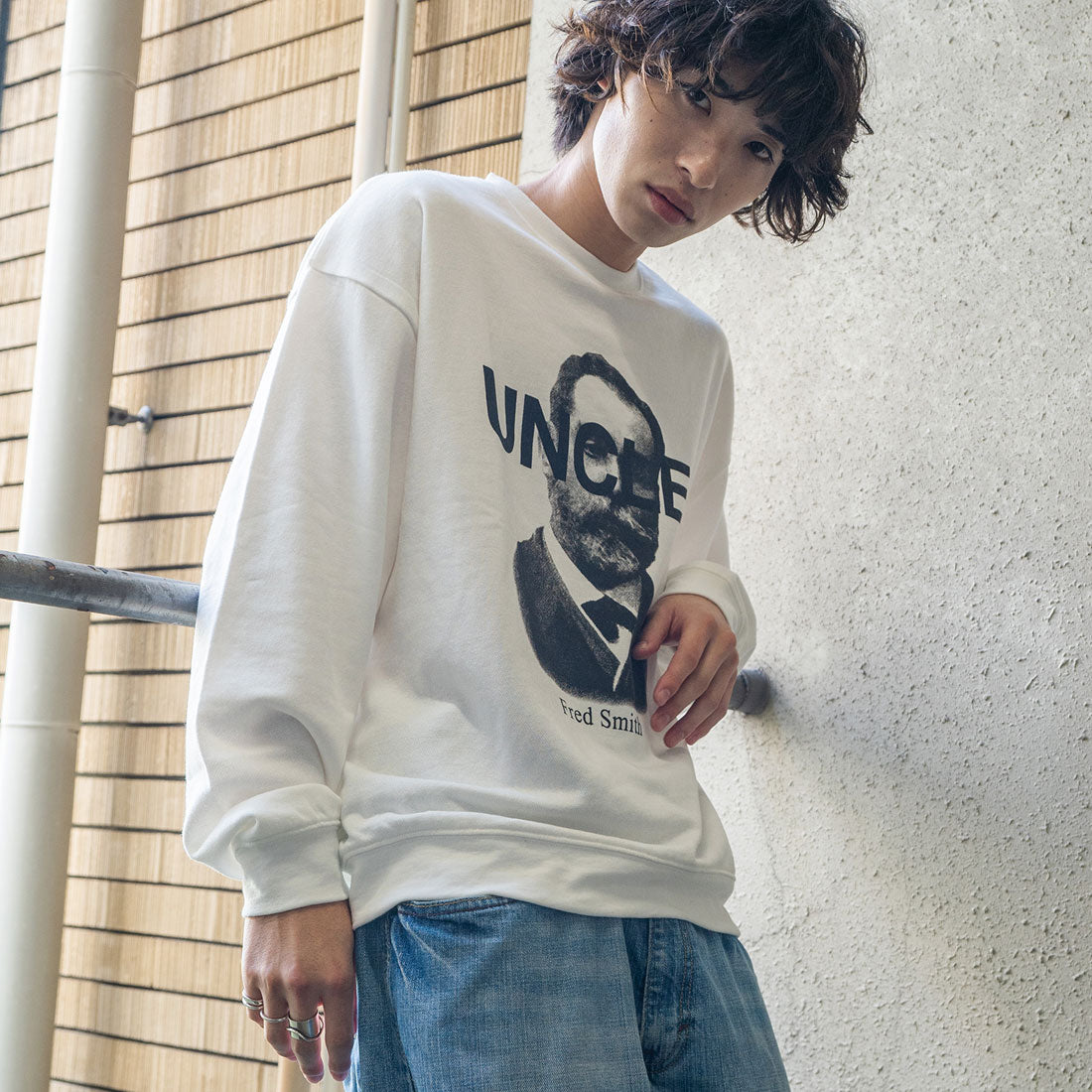 モディッシュガゼ MODISH GAZE 裏毛 クルーネック 長袖 BIG スウェット UNCLE