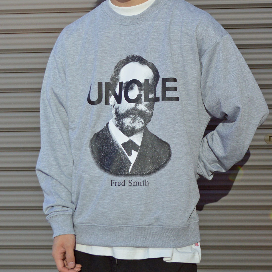 モディッシュガゼ MODISH GAZE 裏毛 クルーネック 長袖 BIG スウェット UNCLE,杢グレー