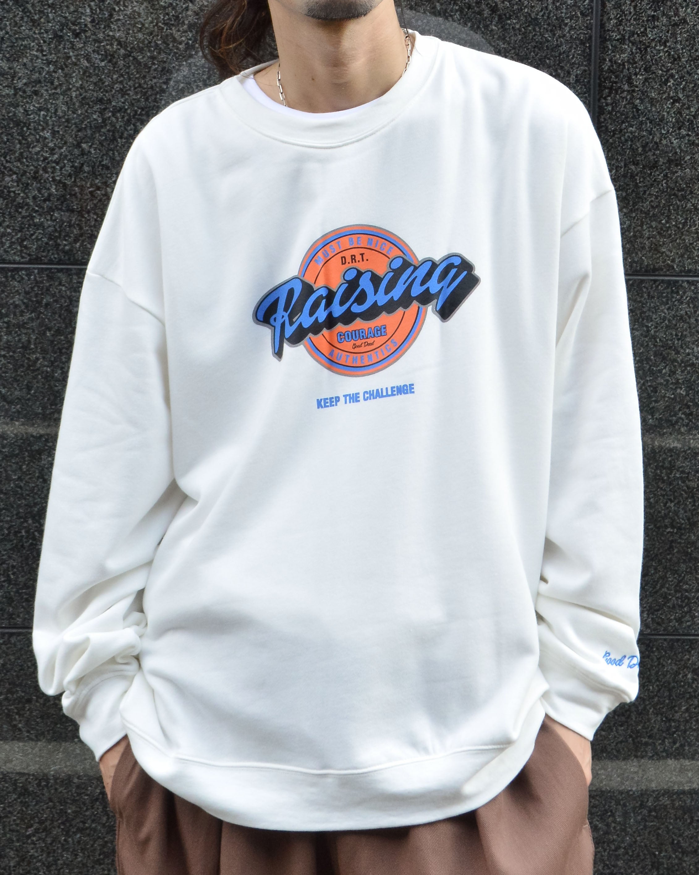 Risingプリントトレーナー,オフホワイト