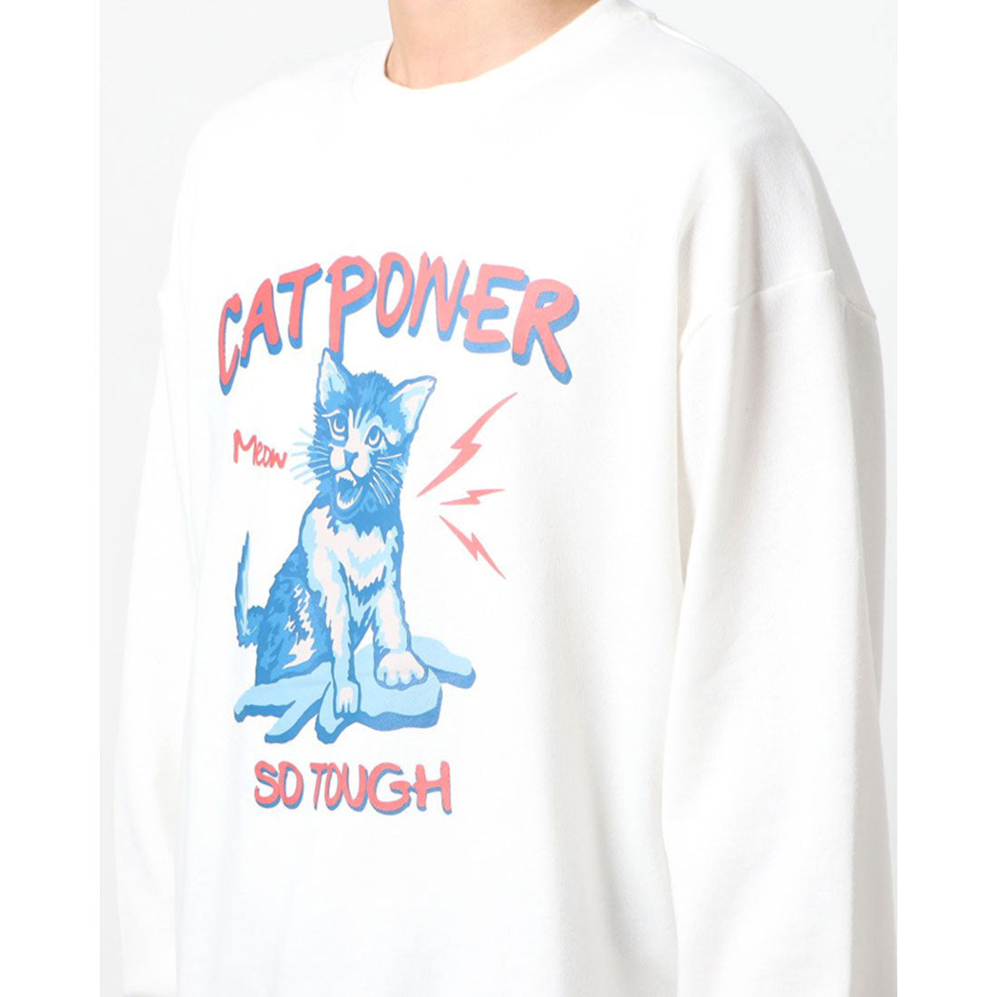 モディッシュガゼ MODISH GAZE 裏毛 クルーネック 長袖 スウェット CAT POWER