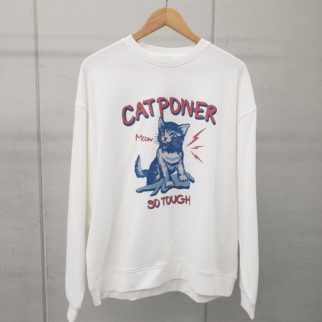 モディッシュガゼ MODISH GAZE 裏毛 クルーネック 長袖 スウェット CAT POWER
