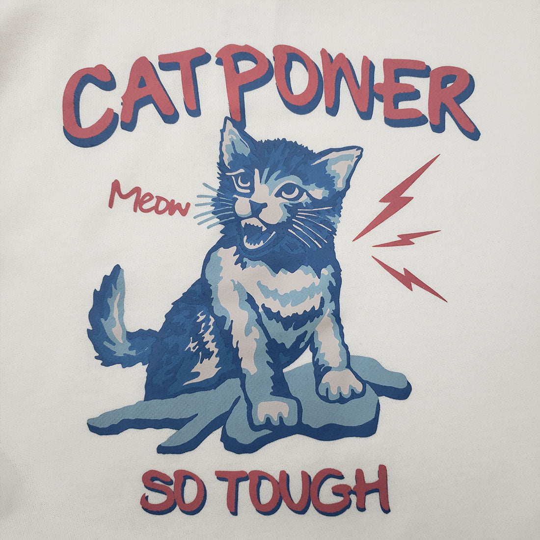モディッシュガゼ MODISH GAZE 裏毛 クルーネック 長袖 スウェット CAT POWER