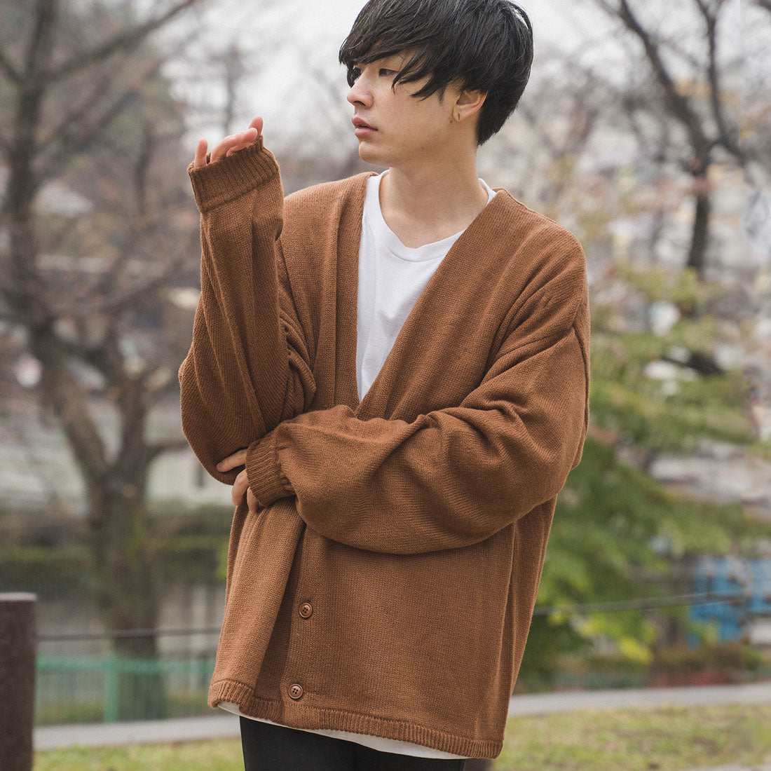 モディッシュガゼ MODISH GAZE ソフトタッチ オーバーサイズ ニット カーディガン ボレロ,ブラウン