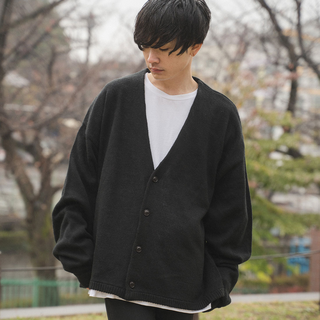 モディッシュガゼ MODISH GAZE ソフトタッチ オーバーサイズ ニット カーディガン ボレロ,ブラック