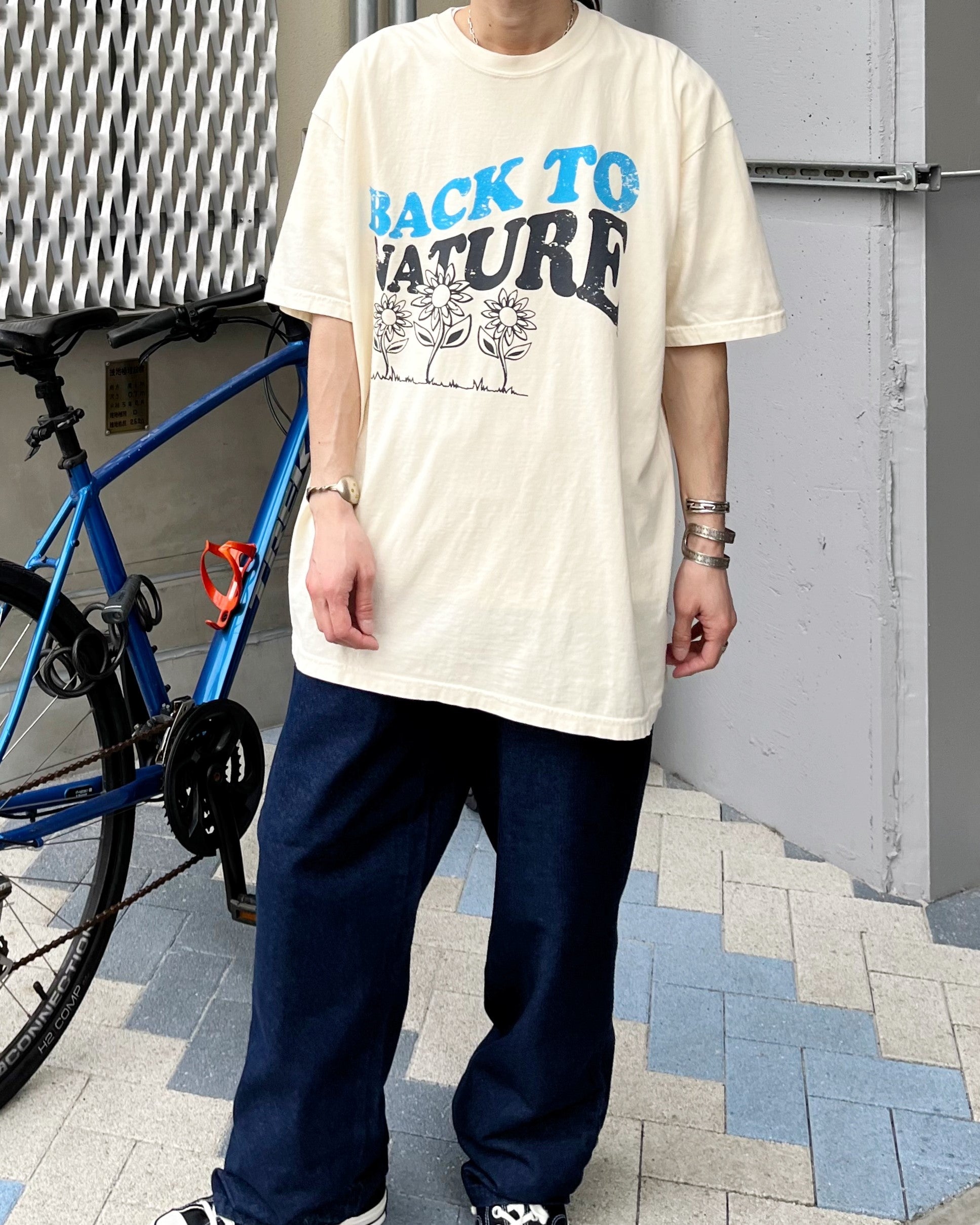 MODISH GAZE BACK TO NATURE Pigment Process Big Silhouette T-Shirt