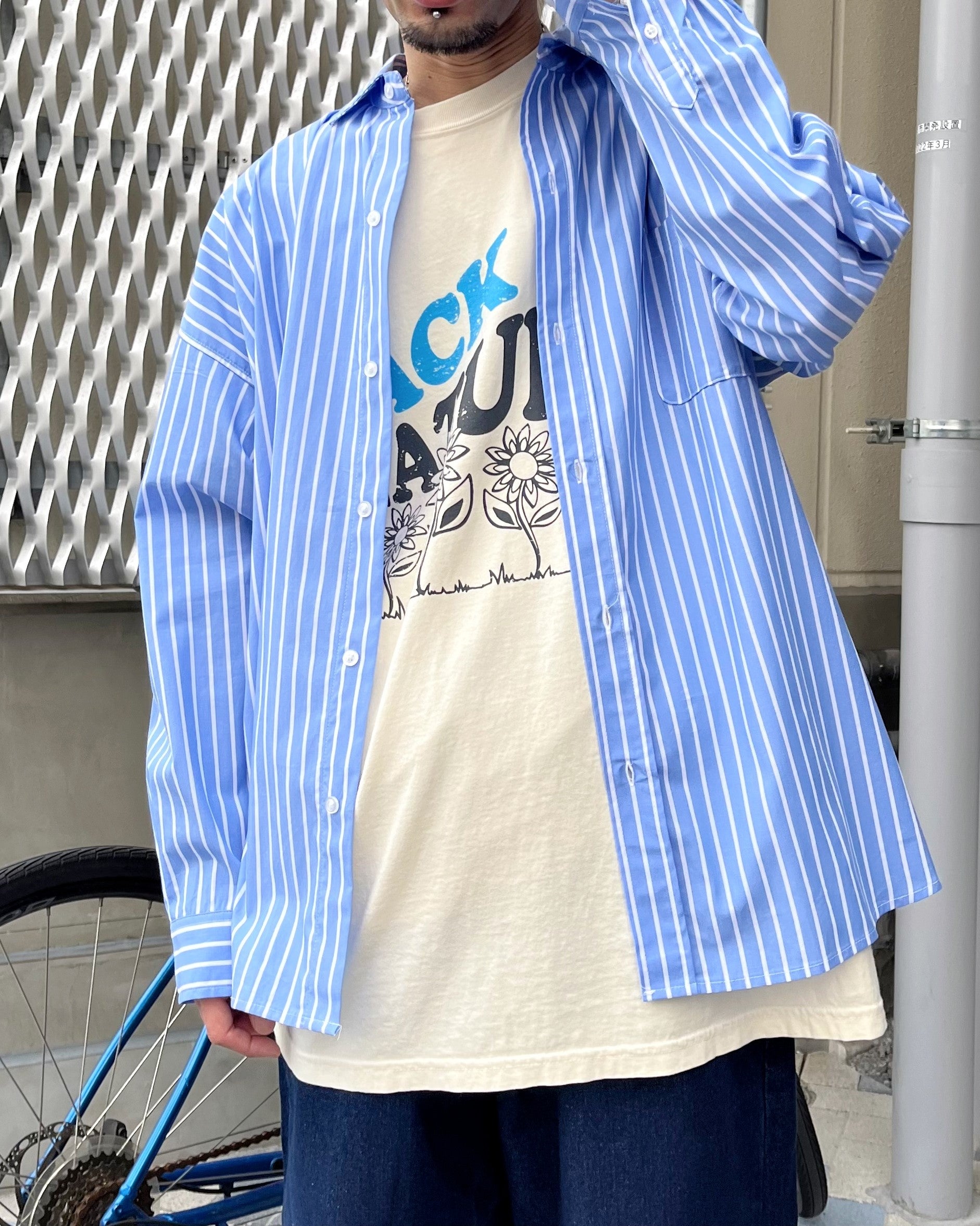 MODISH GAZE BACK TO NATURE Pigment Process Big Silhouette T-Shirt