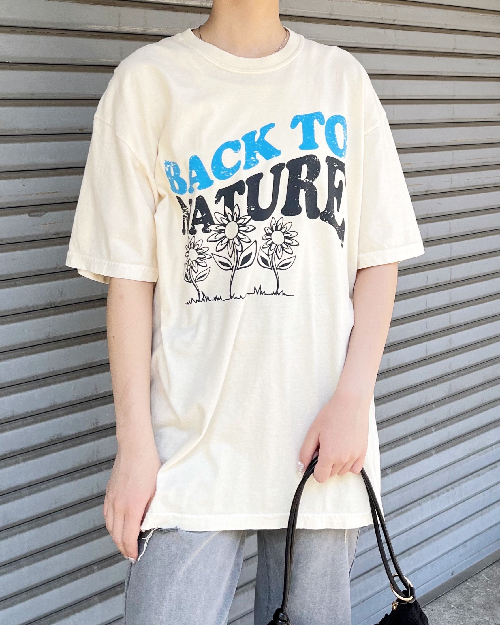MODISH GAZE BACK TO NATURE Pigment Process Big Silhouette T-Shirt