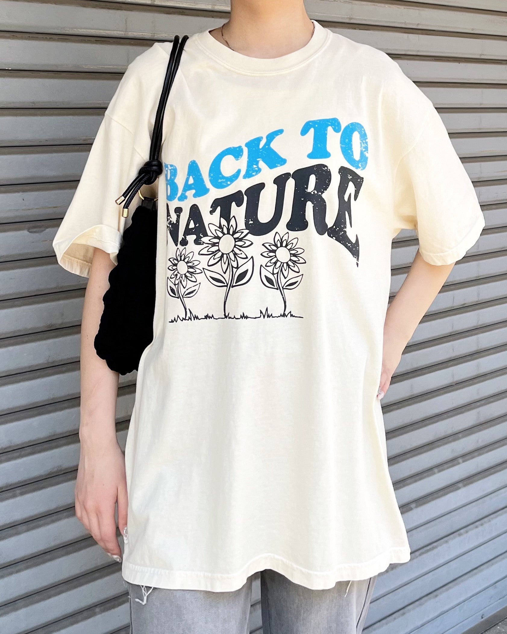 MODISH GAZE BACK TO NATURE Pigment Process Big Silhouette T-Shirt