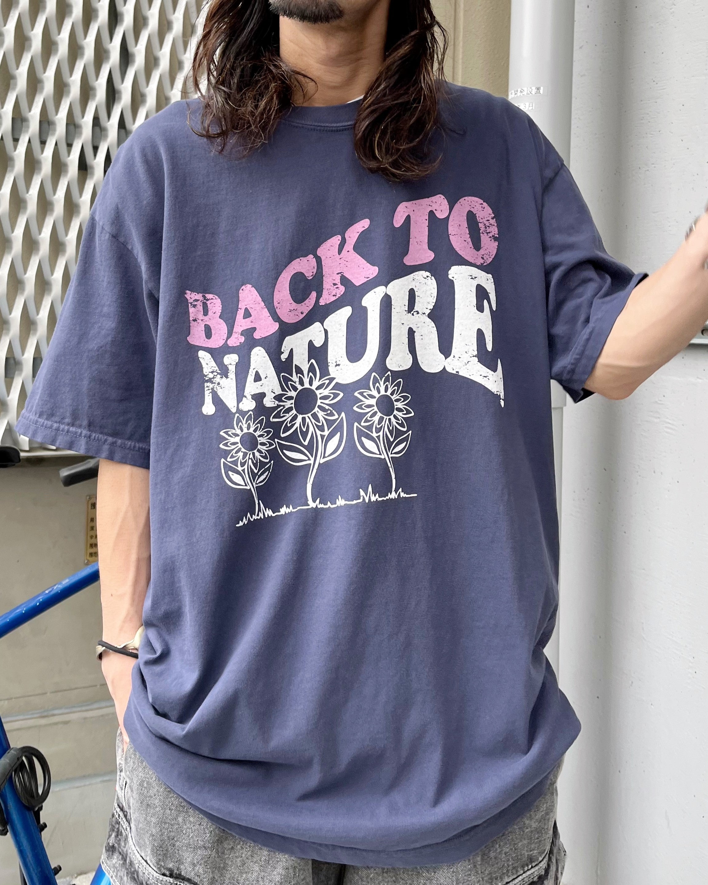 MODISH GAZE BACK TO NATURE Pigment Process Big Silhouette T-Shirt