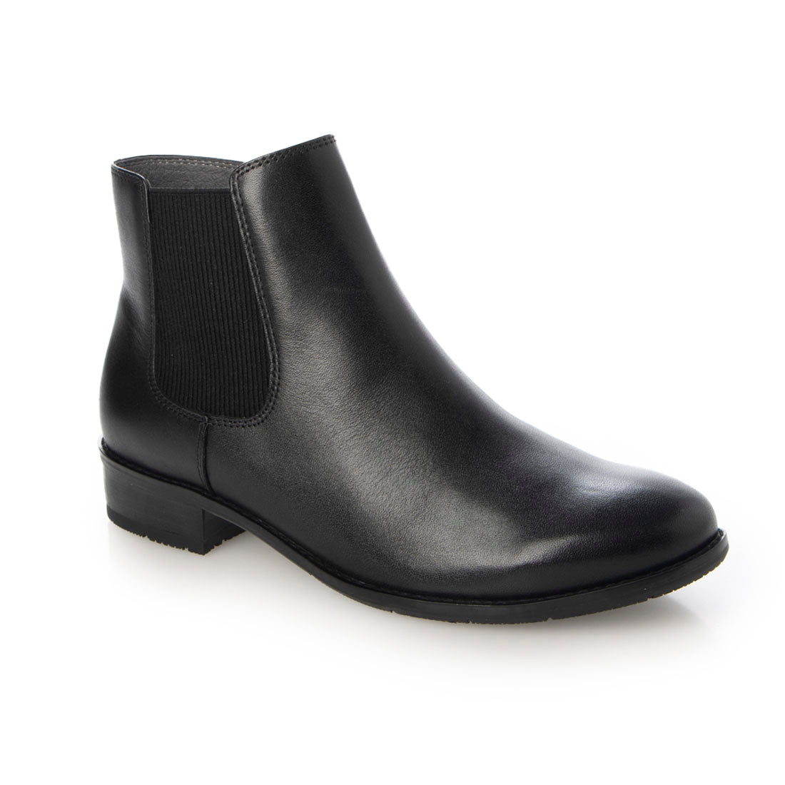 モード カオリ MODE KAORI 【本革】 【撥水 防滑】ショートサイドゴアブーツ 21472 （ブラック） ブラック