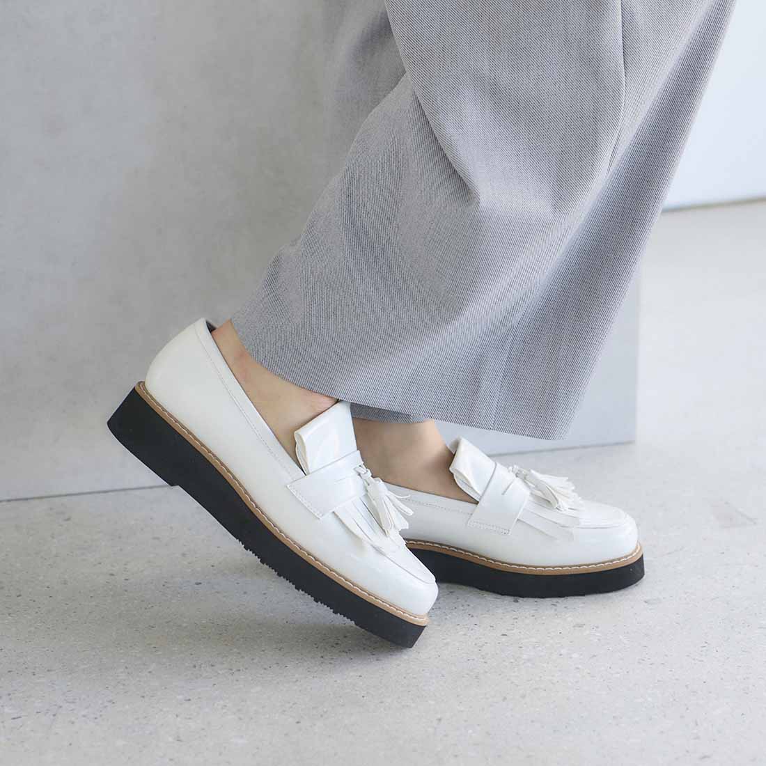 MODE ET JACOMO carino 【Rain Resistant】【2WAY】Thick Sole Tassel Loafers