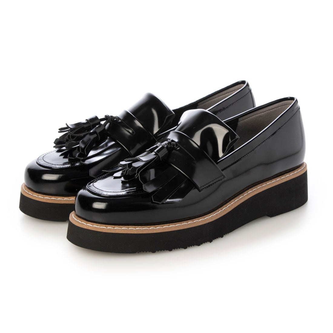 モード エ ジャコモ カリーノ MODE ET JACOMO carino 【訳あり新品】【レイン対応】【2WAY】厚底タッセルローファー （ブラック） ブラック