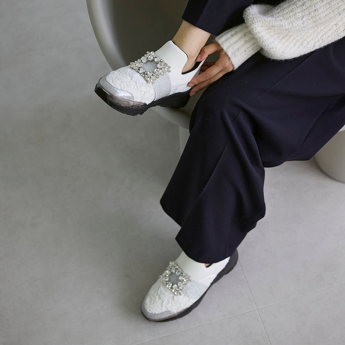 MODE ET JACOMO carino visual buckle thick-soled sneakers