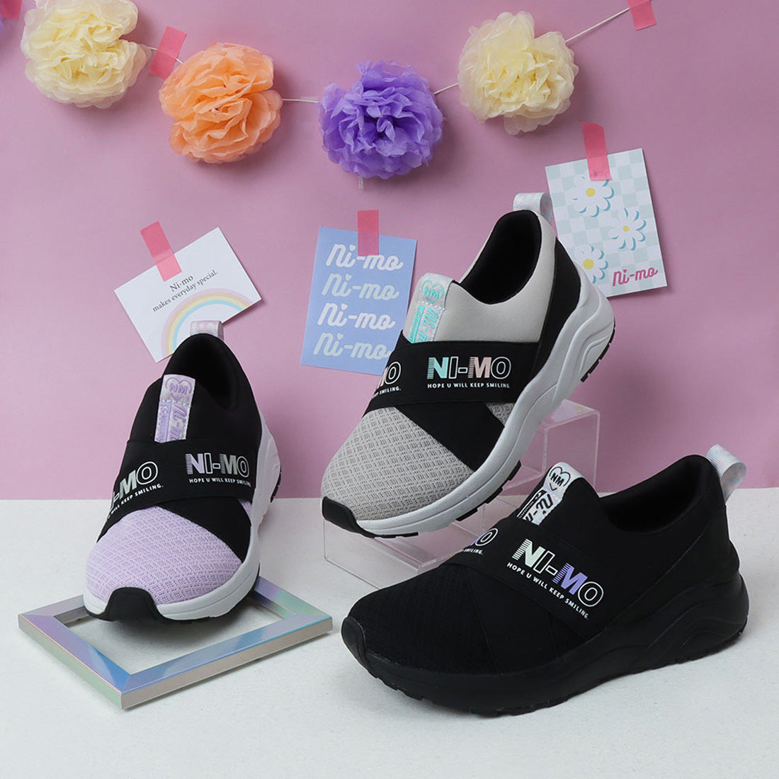 ムーンスター MoonStar キッズ ジュニア 女子 スニーカー ニーモ ni-mo NMJ121 子供靴 スリッポン シンプル 軽い スタイルアップ