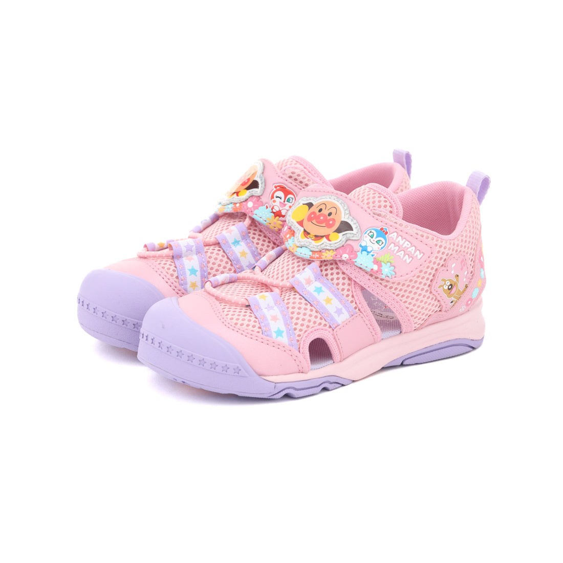 ムーンスター MoonStar キッズ ジュニア サンダル アンパンマン APC182 女の子 男の子 子供靴 マジックテープ  レジャー （ピンク） ピンク