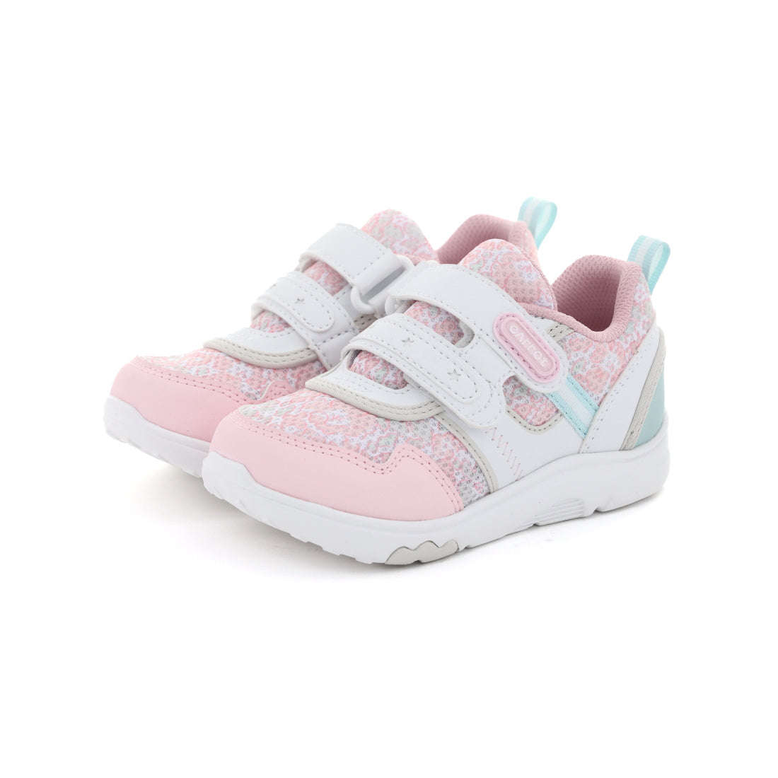 ムーンスター MoonStar キッズ 女の子 男の子 スニーカー キャロット CRC2350 子供靴 かわいい シンプル マジックテープ ベルクロ （PK/マルチ） PK/マルチ