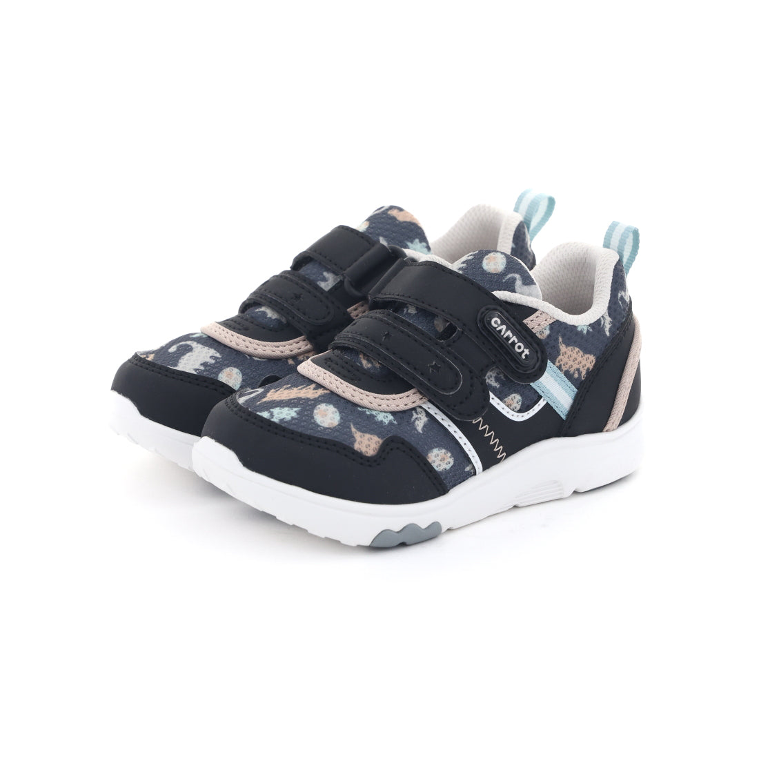 ムーンスター MoonStar キッズ 女の子 男の子 スニーカー キャロット CRC2350 子供靴 かわいい シンプル マジックテープ ベルクロ （チャコール） チャコール