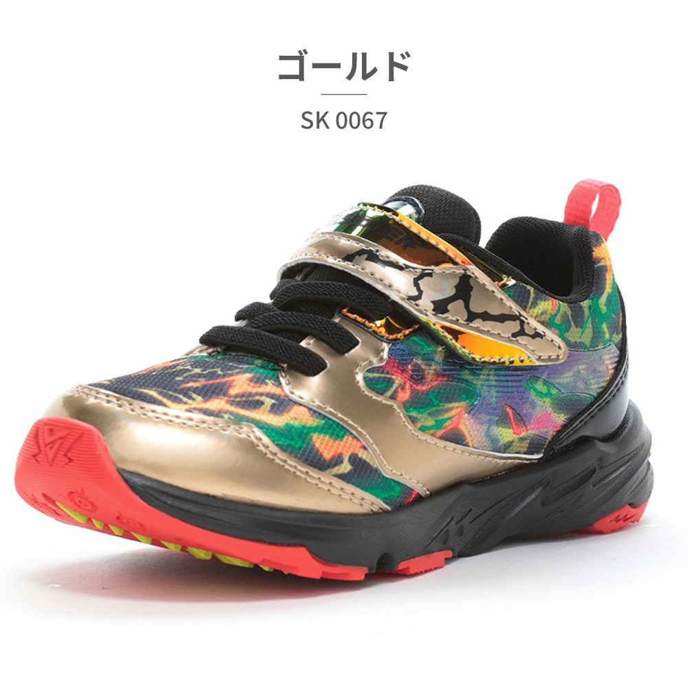 ムーンスター MoonStar スニーカー キッズ スキルシューター 雷スキル デンゲキ SK 0067 ムーンスター SKLSHOTER ベルクロ 抗菌防臭 （ゴールド） ゴールド