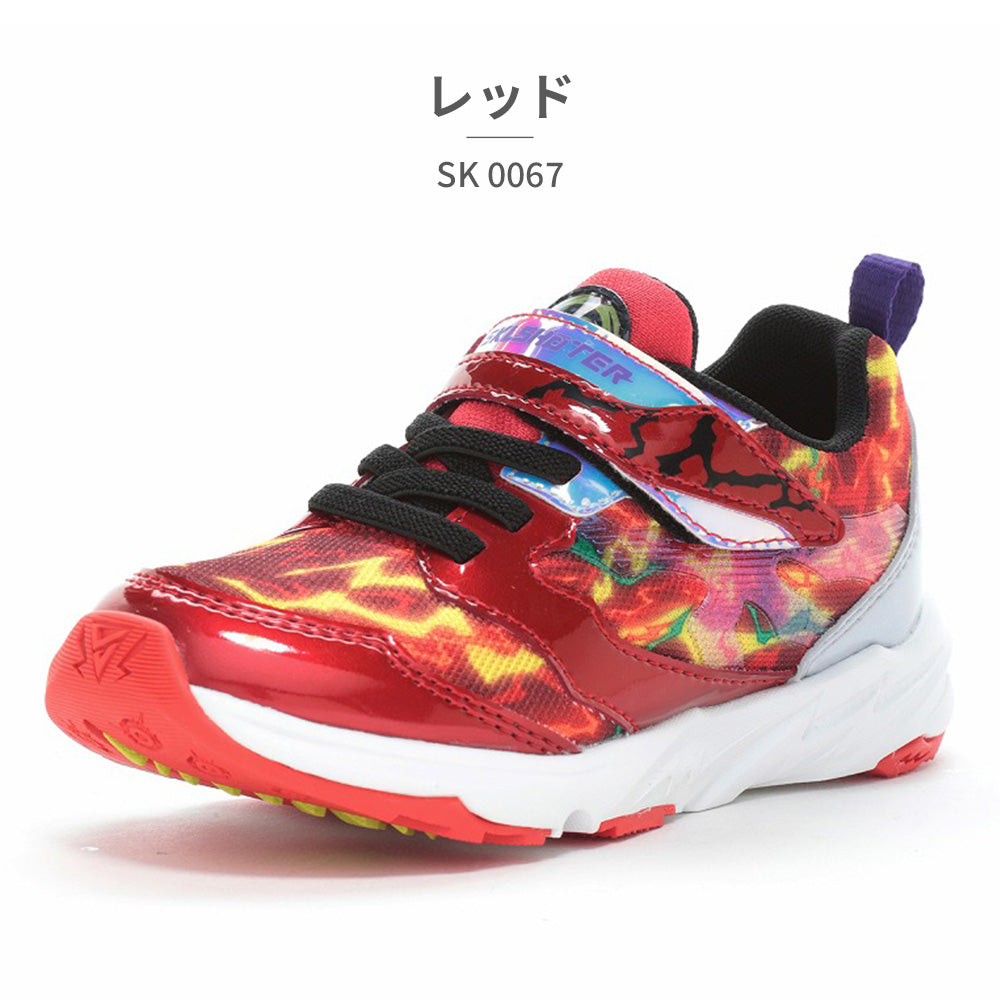 ムーンスター MoonStar スニーカー キッズ スキルシューター 雷スキル デンゲキ SK 0067 ムーンスター SKLSHOTER ベルクロ 抗菌防臭 （レッド） レッド