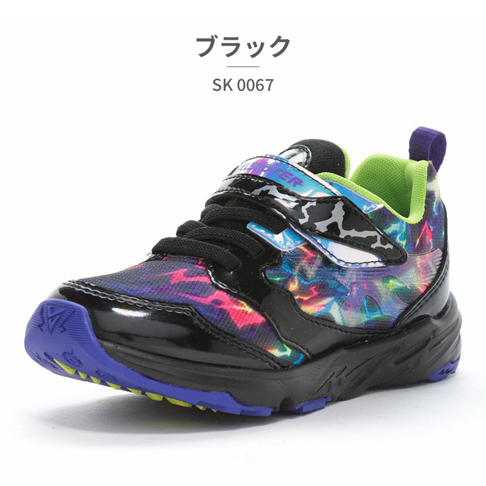 ムーンスター MoonStar スニーカー キッズ スキルシューター 雷スキル デンゲキ SK 0067 ムーンスター SKLSHOTER ベルクロ 抗菌防臭 （ブラック） ブラック